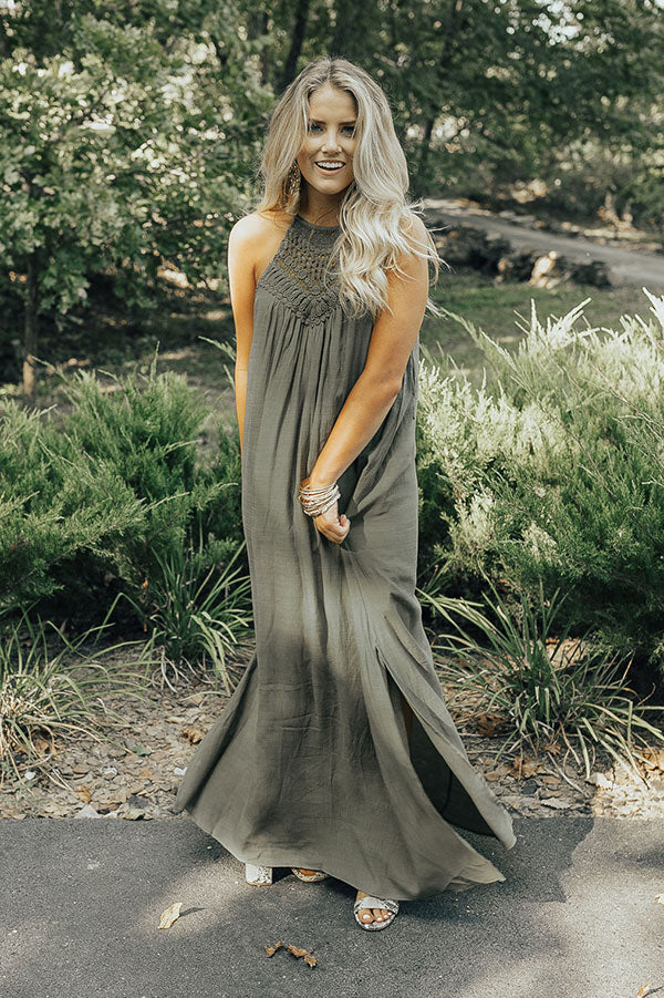 Vineyard Views Crochet Maxi In Olive Impressions Online Boutique Vineyard Views Crochet Maxi In Olive Impressions Online Boutique