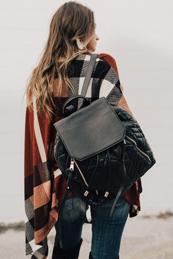 Jetting To Aspen Quilted Backpack in Black Jetting To Aspen Quilted Backpack in Black