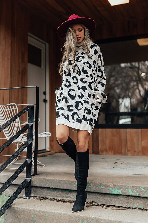 leopard sweater dress Off Broadway Leopard Sweater Dress