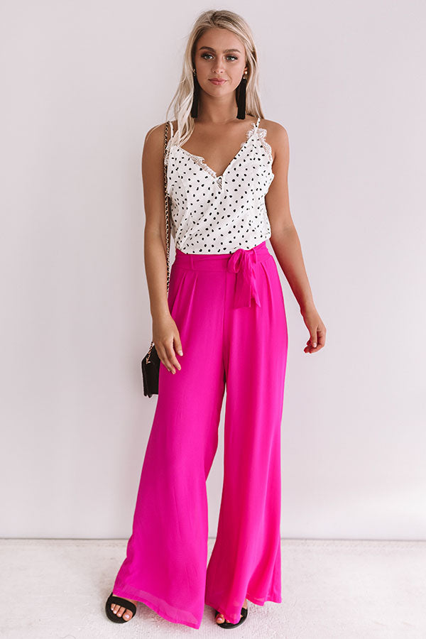 Straight To The Top High Waist Pants In Hot Pink Straight To The Top High Waist Pants In Hot Pink