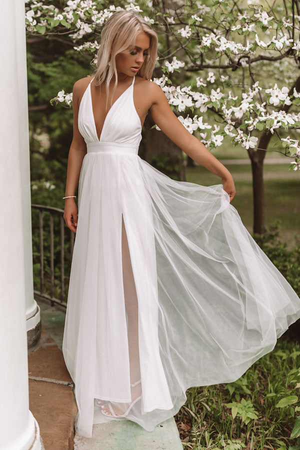 Just Say Yes Tulle Maxi in White