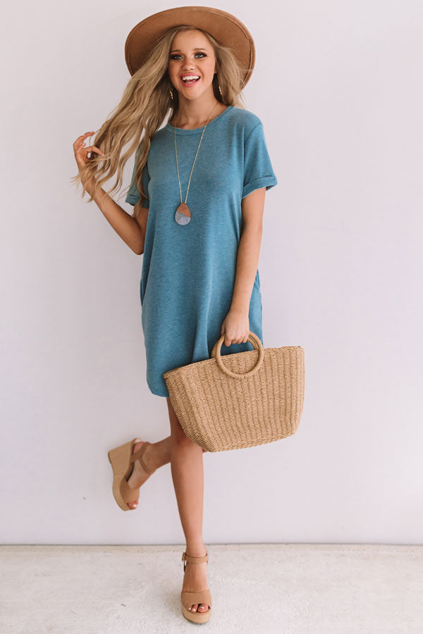 New Adventure T-Shirt Dress In Light Teal Impressions Online Boutique New Adventure T-Shirt Dress In Light Teal Impressions Online Boutique
