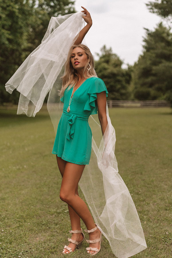 Room Service And Luxury Romper In Emerald Room Service And Luxury Romper In Emerald