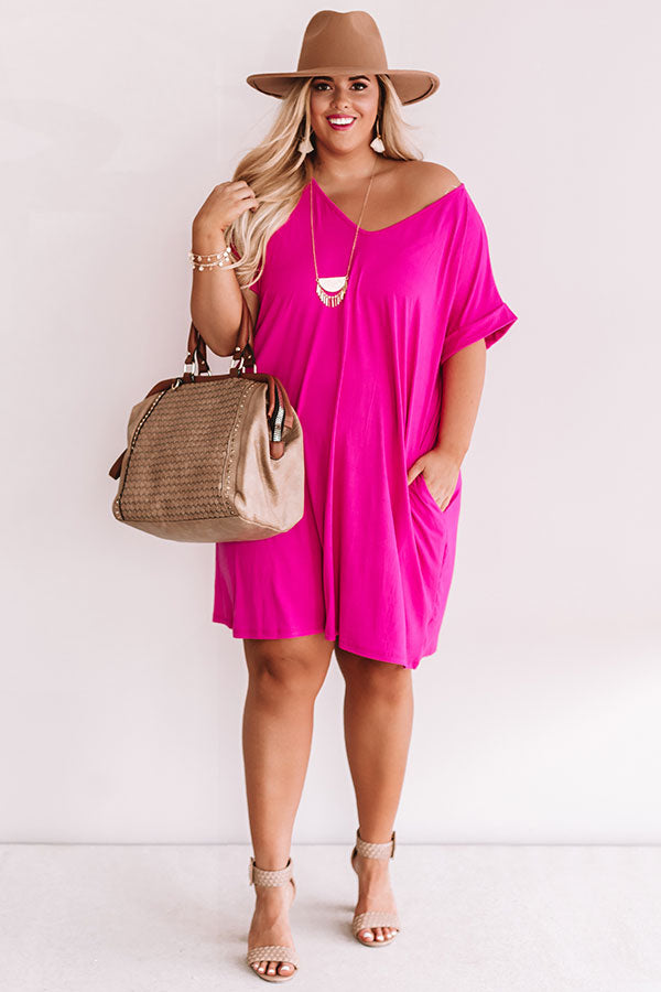 evolving shirt dress pink curve Odeon Stretch Poplin Shirtdress