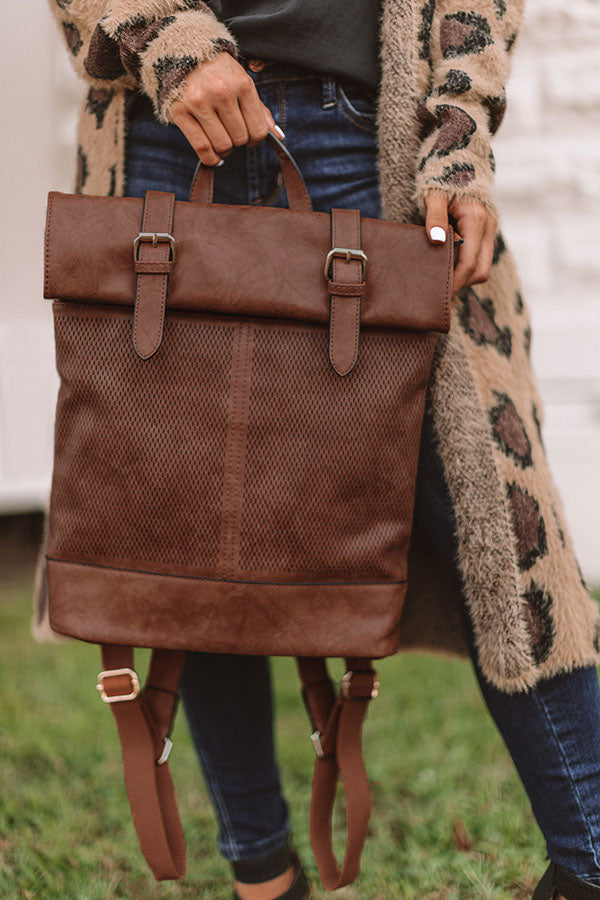 chestnut leather backpack Across The Universe Faux Leather Backpack In Chestnut