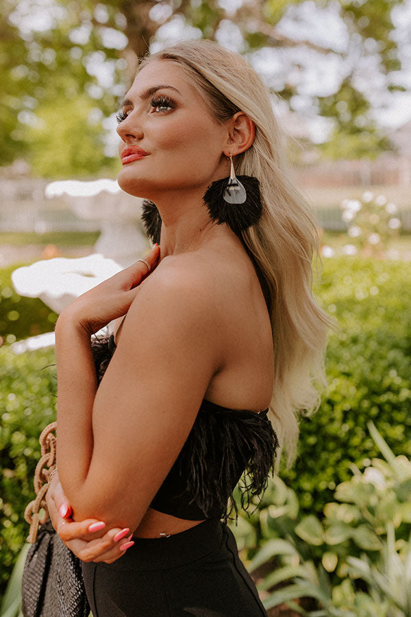 Gold Earrings Earrings For Long Black Dress Cocktail Hour Feather Earrings In Black Gold Earrings Earrings For Long Black Dress Cocktail Hour Feather Earrings In Black