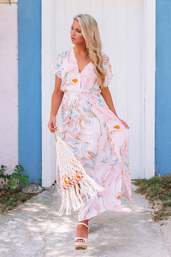 pink marble dress Viola Dress - Pink Marble Print, AU/UK 12