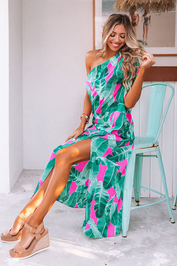 Major Flair Maxi Dress in Palm Leaf Green Major Flair Maxi Dress in Palm Leaf Green