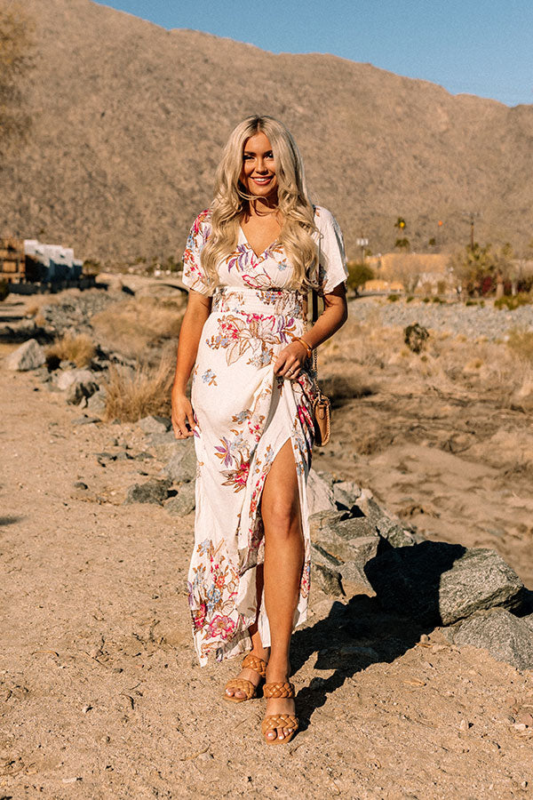 ivory colored maxi dress Feeling Decadent Floral Maxi Dress in Ivory