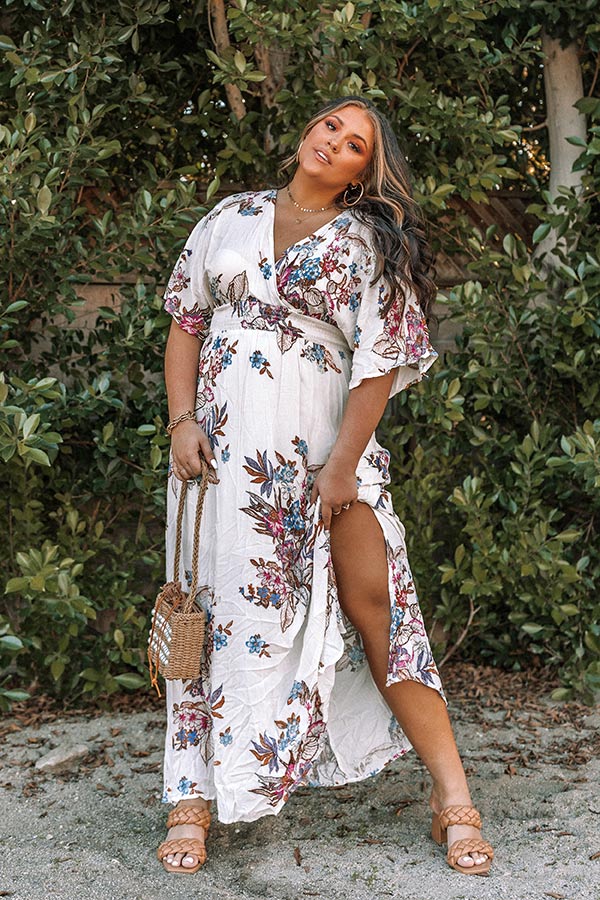 Feeling Decadent Floral Maxi Dress in Ivory Curves Feeling Decadent Floral Maxi Dress in Ivory Curves