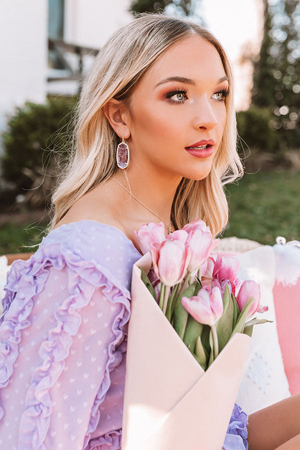 earrings for purple dress PURPLE LONG EARRINGS Silver