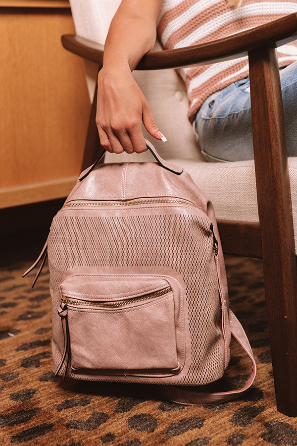 The Essential Faux Leather Backpack In Blush