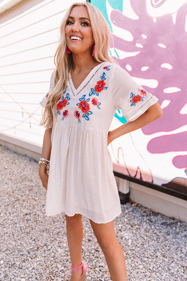 Here And Luau Embroidered Shift Dress Here And Luau Embroidered Shift Dress