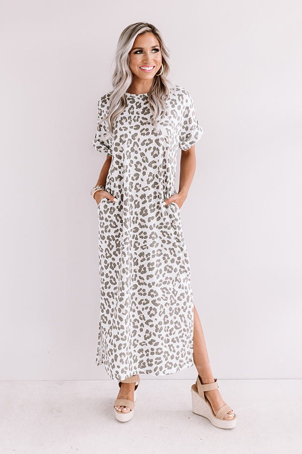 One Wish Away Leopard Midi in Grey One Wish Away Leopard Midi in Grey