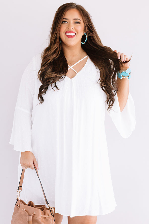 Memory Lane Shift Dress In White Curves Memory Lane Shift Dress In White Curves