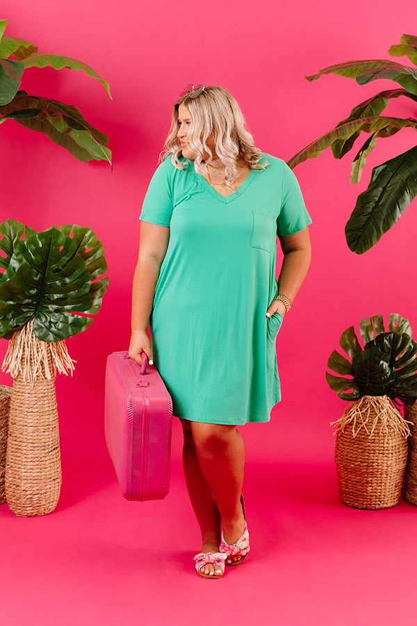 Summertime Vibes T-Shirt Dress In Kelly Green Curves Summertime Vibes T-Shirt Dress In Kelly Green Curves