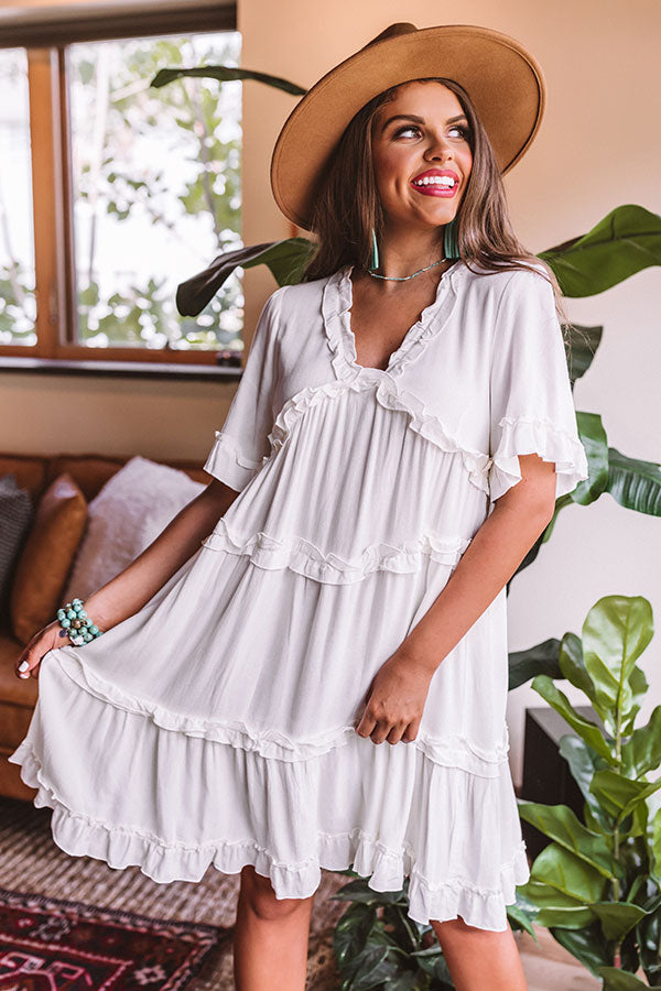 ivory babydoll dress High Spirited Babydoll Dress In Ivory