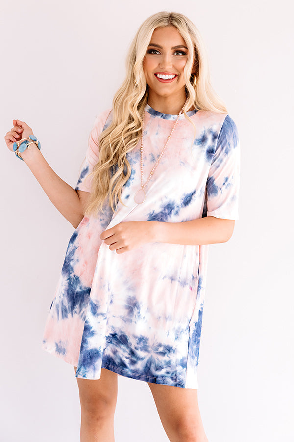 Sweet Fling Tie Dye Shift Dress In Pink Sweet Fling Tie Dye Shift Dress In Pink