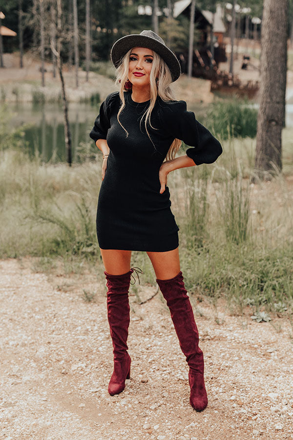 Abundant Love Sweater Dress In Black Abundant Love Sweater Dress In Black