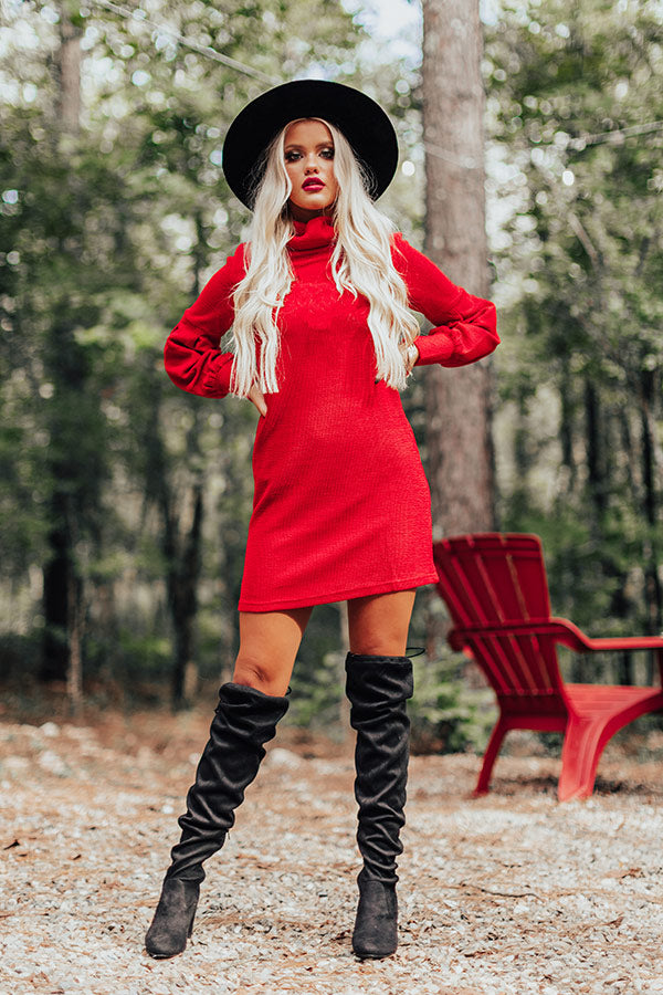 Hey Pumpkin Sweater Dress In Red Hey Pumpkin Sweater Dress In Red