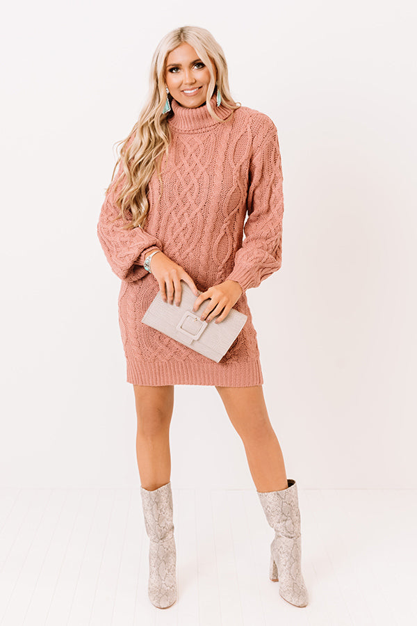 blush knit dress Blush Pink Ribbed Knit Midi Dress with Buttons Valeria