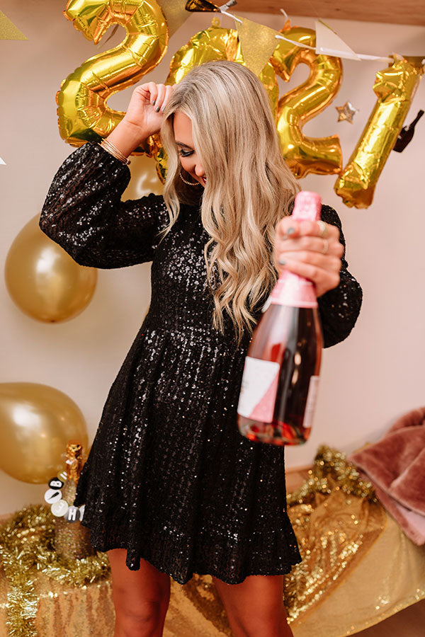 Midnight Toast Sequin Dress In Black Midnight Toast Sequin Dress In Black