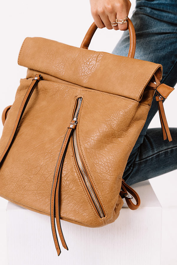 cognac faux leather backpack Up For Adventure Faux Leather Backpack In Brown
