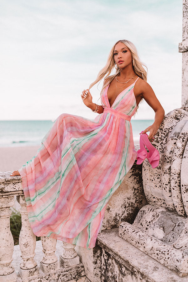 Watercolor Shores Maxi Dress in Pink Impressions Online Boutique Watercolor Shores Maxi Dress in Pink Impressions Online Boutique