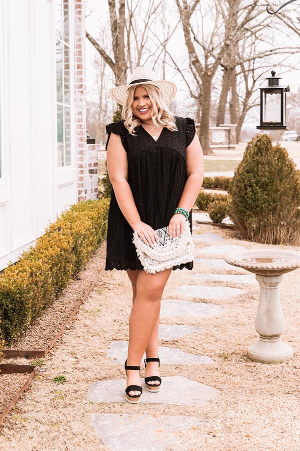 womens black babydoll dress babydoll dress women Whitley Tie Back Puff Sleeve Babydoll Mini Dress Shop American Threads Women's Trendy Online Boutique Black / S