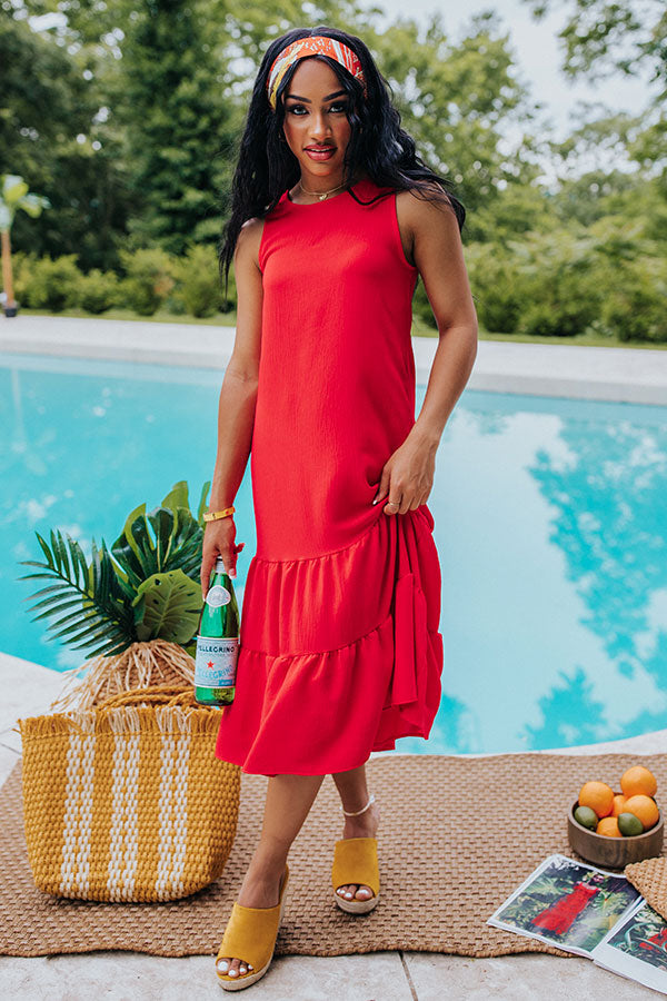 Summer Masquerade Shift Dress In Red Summer Masquerade Shift Dress In Red
