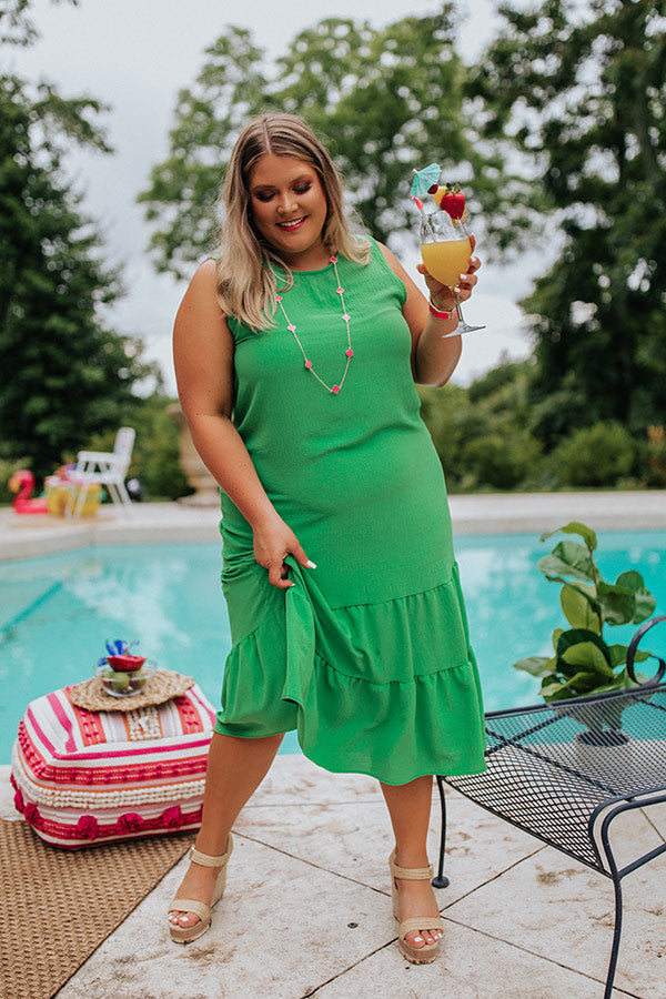 Summer Masquerade Shift Dress In Kelly Green Curves Summer Masquerade Shift Dress In Kelly Green Curves