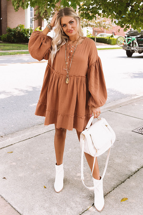 flowy rust dress Rosina High Neck Rust Gown Alamour The Label