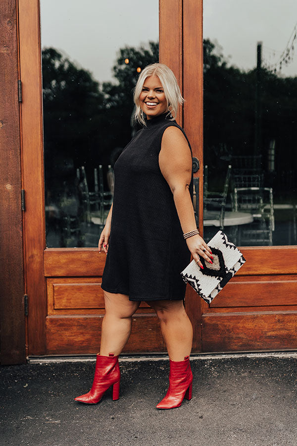 Vermont Wishes Knit Shift Dress In Black Curves Vermont Wishes Knit Shift Dress In Black Curves