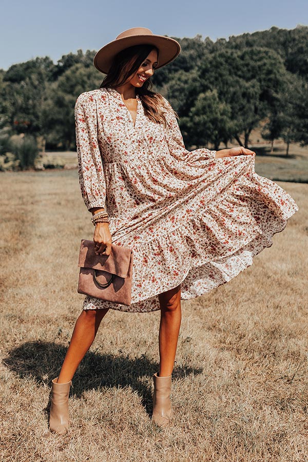 Tea And Crumpets Floral Midi In Cream Tea And Crumpets Floral Midi In Cream