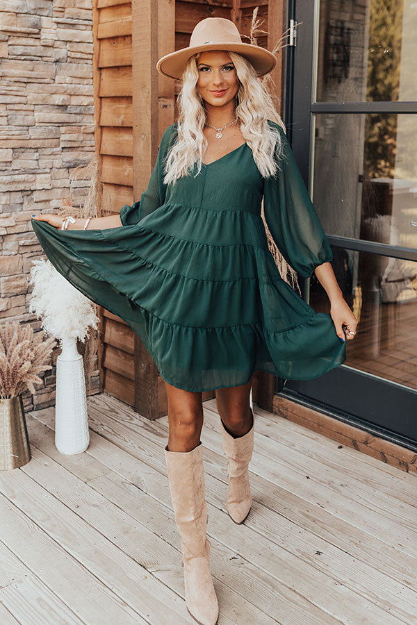 Wishful Weekend Shift Dress In Hunter Green Wishful Weekend Shift Dress In Hunter Green