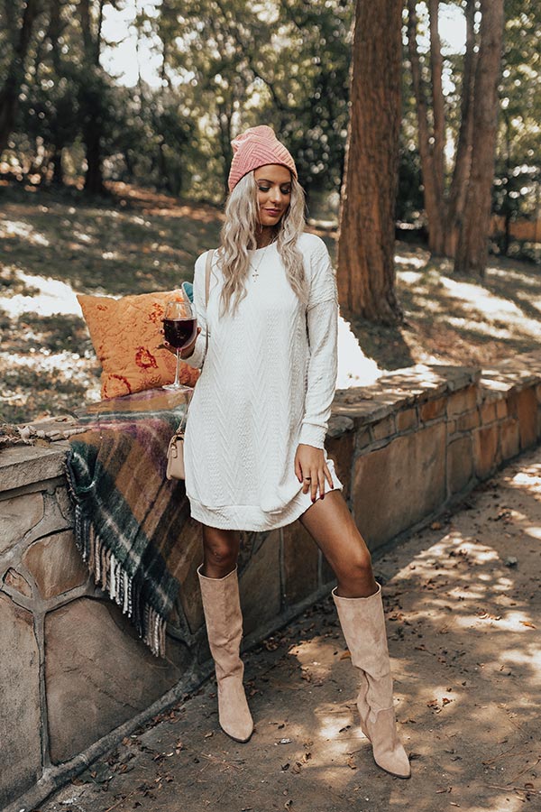Wrap Your Arms Around Me Sweater Dress In Ivory Wrap Your Arms Around Me Sweater Dress In Ivory