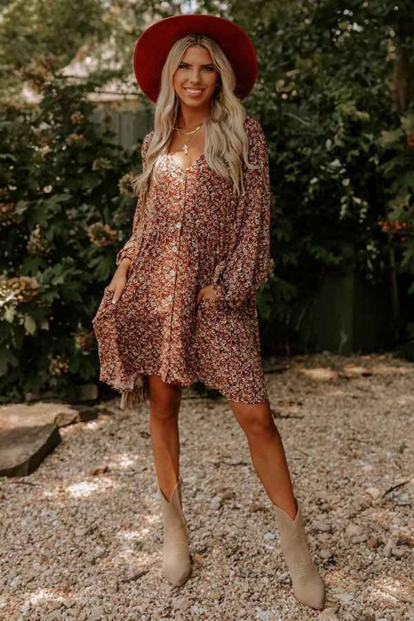 The Montana Floral Shift Dress in Rust The Montana Floral Shift Dress in Rust