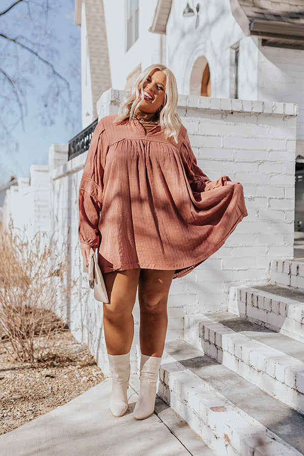 oversized babydoll dress Cinnamon - Oversized Babydoll Dress for Women
