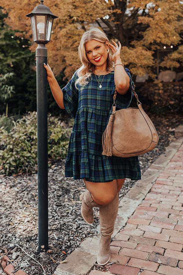 Kind Conversation Plaid Tunic Dress In Green Curves – Impressions Online  Boutique