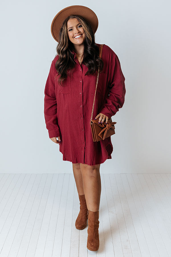 Retreat For Two Shift Dress In Crimson Curves – Impressions Online Boutique