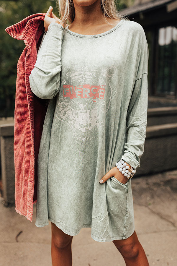 Fierce Vintage Long-Sleeve Graphic T-Shirt Dress Fierce Vintage Long-Sleeve Graphic T-Shirt Dress