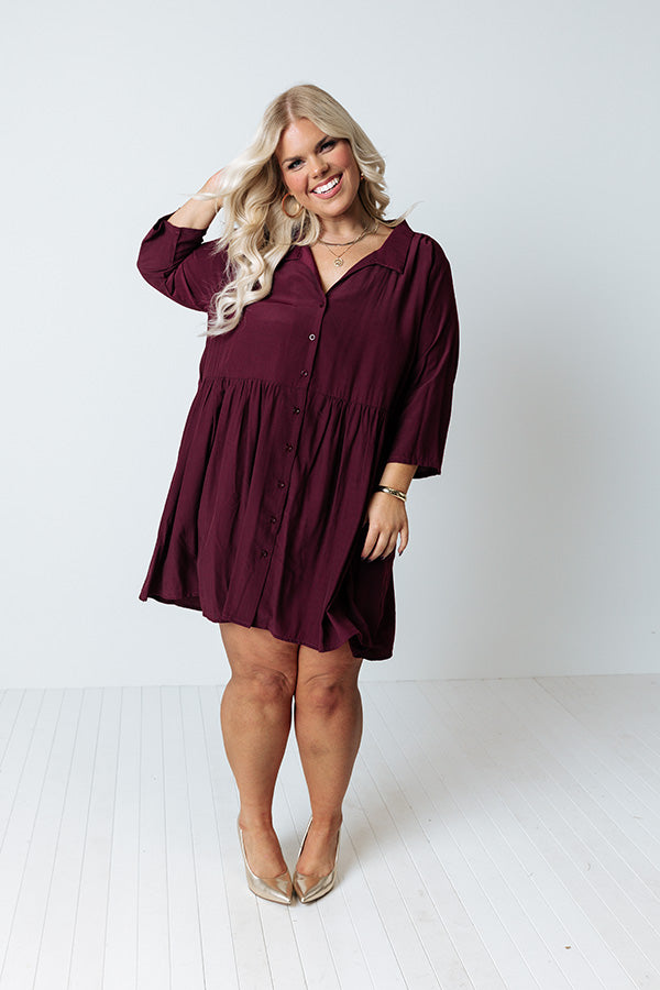 Always On Time Babydoll Tunic Dress In Maroon Curves Impressions Online Boutique Always On Time Babydoll Tunic Dress In Maroon Curves Impressions Online Boutique