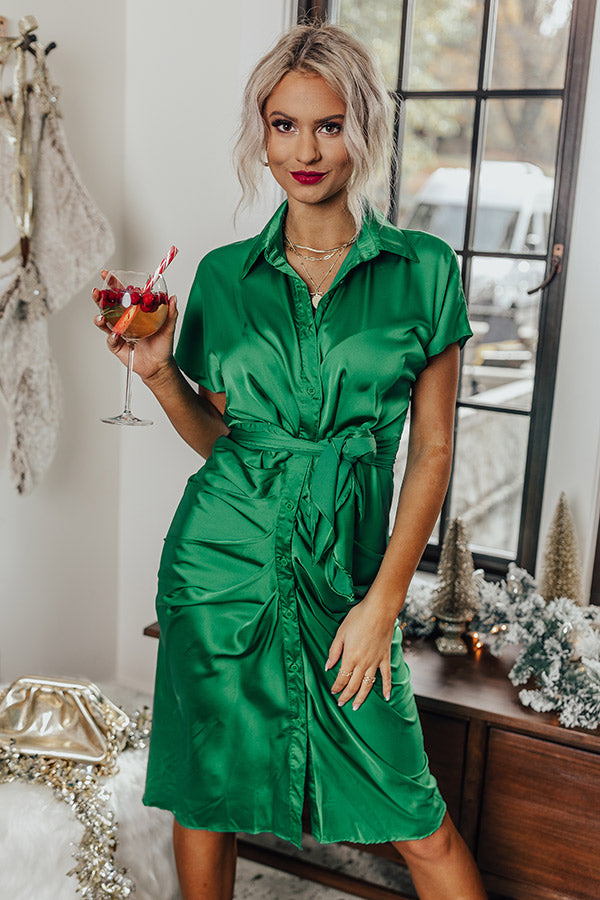 Runway Reserved Satin Midi In Kelly Green Runway Reserved Satin Midi In Kelly Green