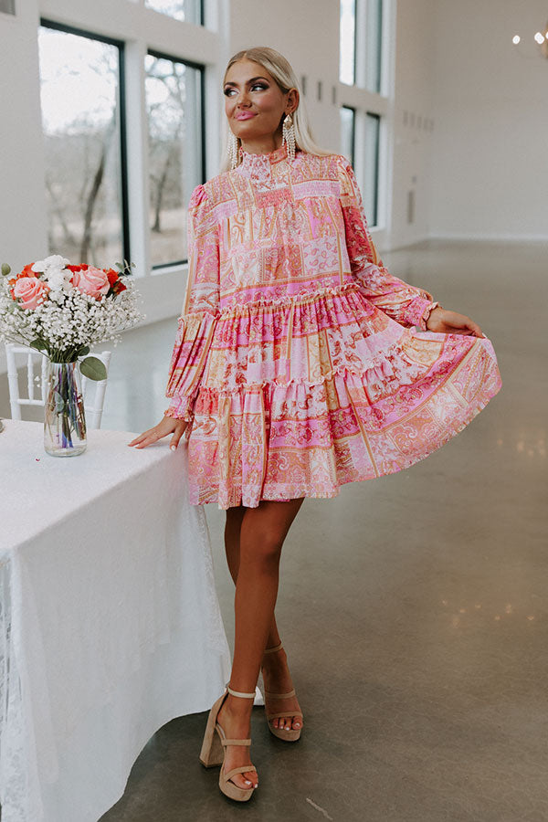 pink paisley dress Stay Consistent Paisley Shift Dress