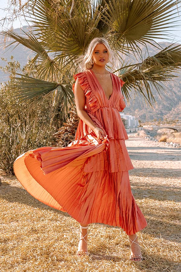 coral pleated maxi dress NEW EXPRESS metallic cutout pleated maxi dress in coral m medium