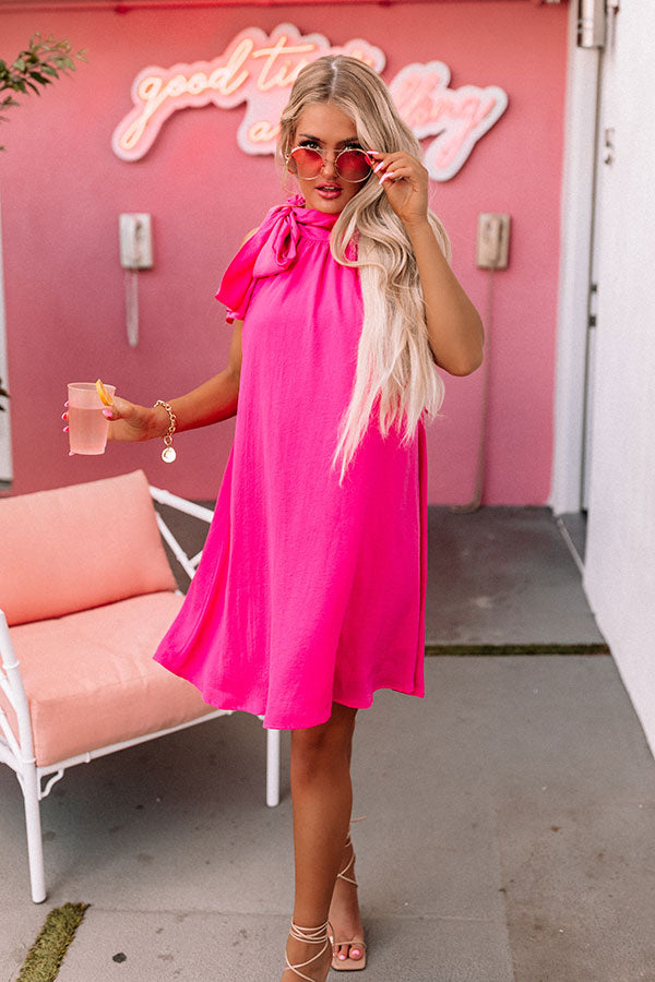 Friday Night Glam Shift Dress In Hot Pink Friday Night Glam Shift Dress In Hot Pink
