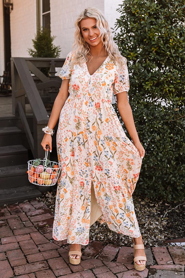 Only Sunshine Floral Maxi In Cream Only Sunshine Floral Maxi In Cream