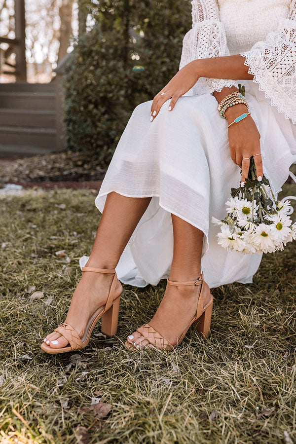 The Lyssi Faux Leather Heel In Tan The Lyssi Faux Leather Heel In Tan