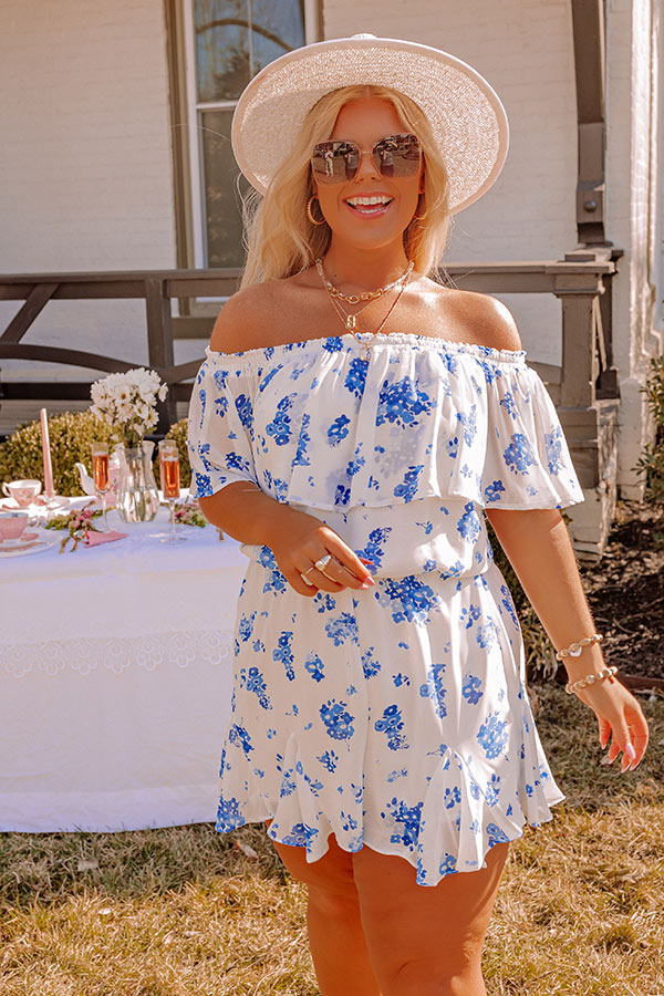 blue floral romper dress Seaside Bloom Floral Romper | Blue Wrap Style