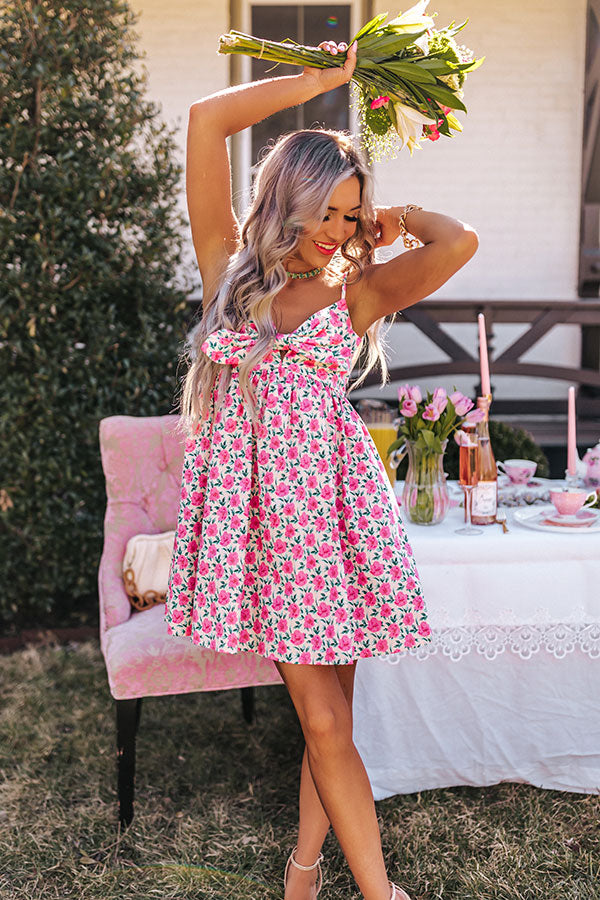 pink floral babydoll dress Brilliant Pink Floral Babydoll Mini Dress